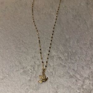 10k Yellow Gold Dove Pendant Mirror Link 20 inch necklace